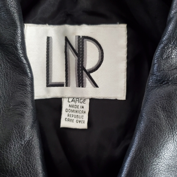 Women's Soft Leather Coat Size L Black Wide Lapel Long Jacket Retro 90s Vintage - Picture 15 of 16